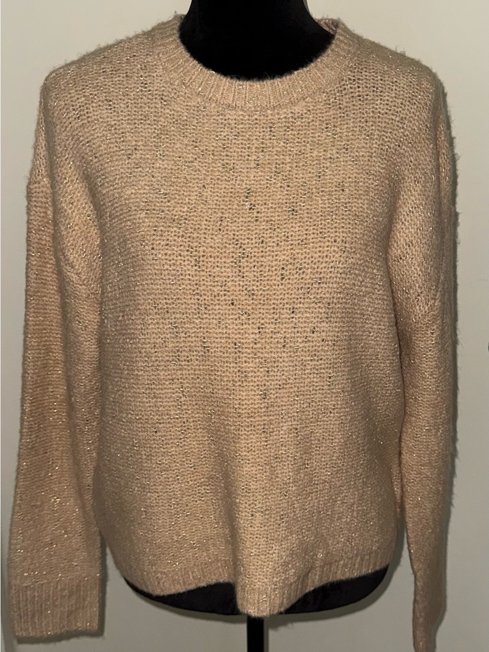 Calvin Klein Jeans Tan with Gold Specs Crew Neck Sweater - M